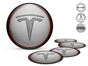 Tesla Design Autocollant Bombé Emblèmes Roue 